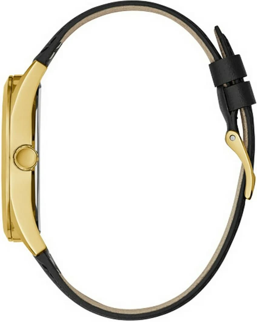Attache bracelet Guess GW0389G2 en acier inoxydable bicolore doré et argenté avec fermoir déployant gravé Guess