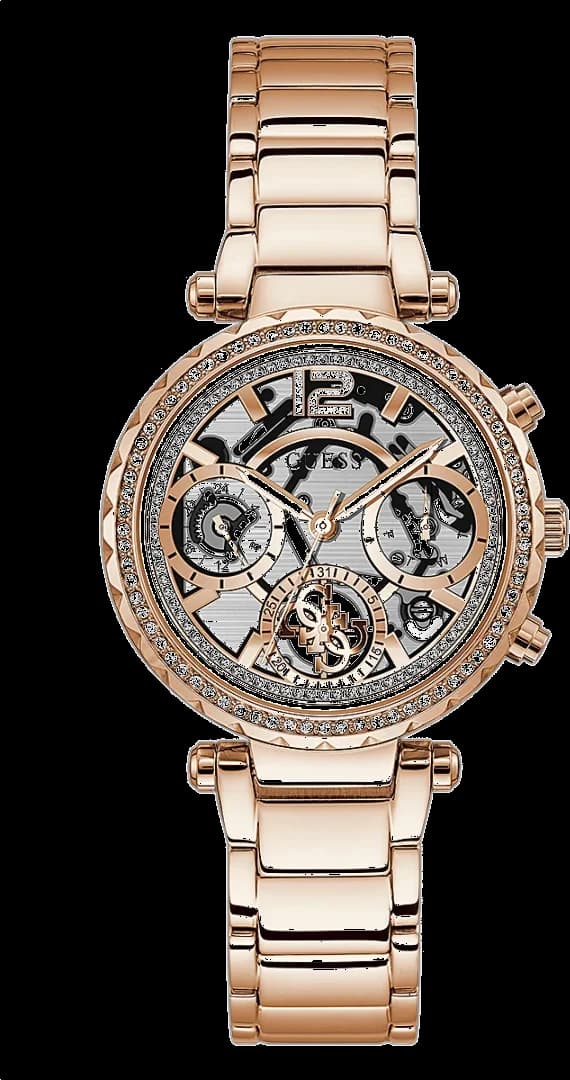 Montre Femme Guess GW0403L3 Squelette Acier Inoxydable Or Rose 37 mm
