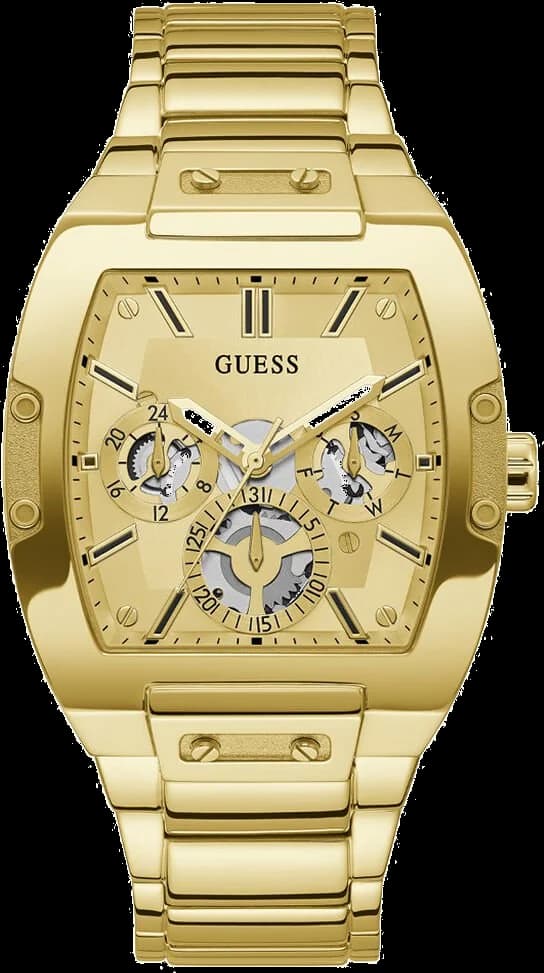 Montre Homme Guess GW0456G2 Phoenix en Acier Doré, Cadran Tonneau Multifonction