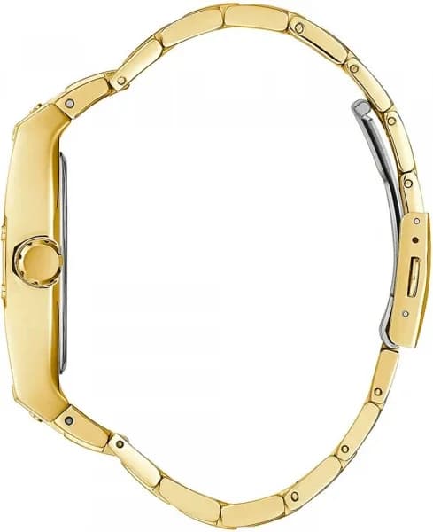 Visage cadran Guess GW0456G2 avec guichets date et jour, aiguilles luminescentes, index appliqués dorés