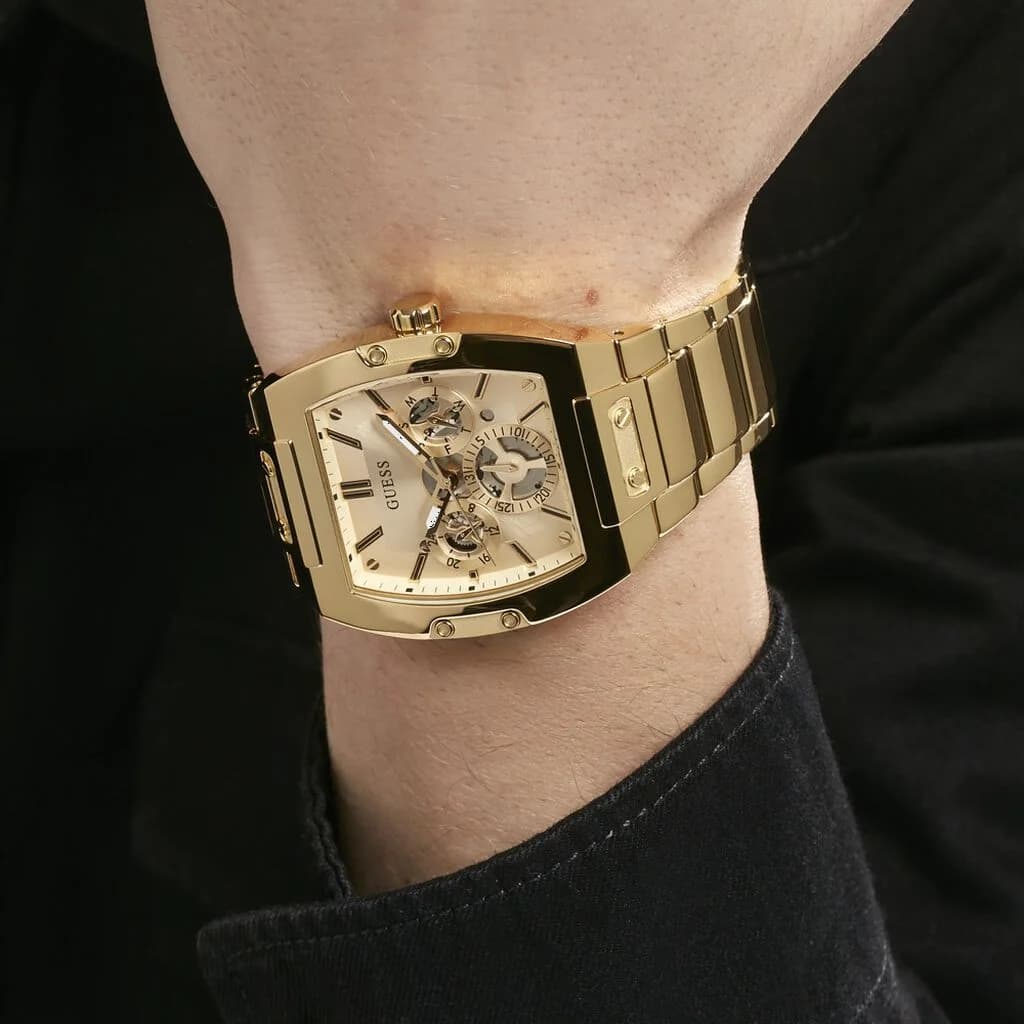 Montre Homme Guess GW0456G2 Phoenix en Acier Doré, Cadran Tonneau Multifonction vue 5