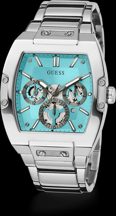 Montre Homme Guess GW0456G4 Phoenix en Acier Argenté avec Cadran Turquoise vue 5