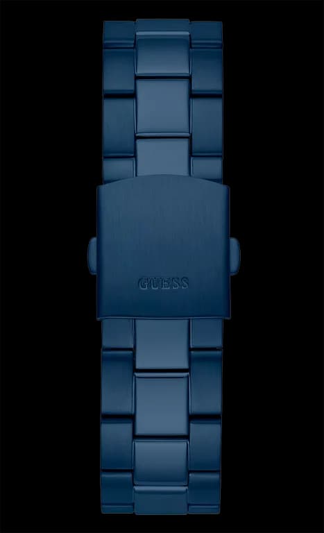 Montre Homme Guess Axle GW0488G4 - Cadran squelette bleu sur bracelet acier vue 5
