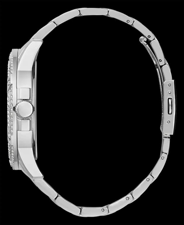 Montre Guess King GW0497G1 bracelet acier argent boîtier strass pour homme vue 3