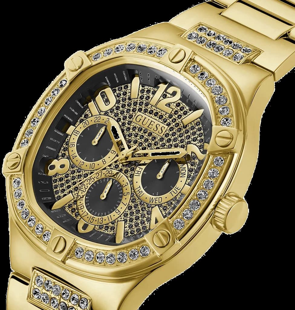 Montre Homme Guess Duke GW0576G2 en Acier Doré, Cadran Noir Multifonction vue 2