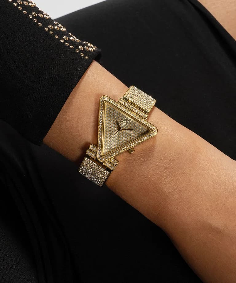 Montre Femme Guess GW0644L2 Fame Triangle Doré Acier et Cristaux vue 5