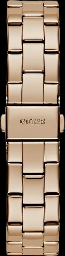 Lunette boîtier Guess GW0675L3 en acier inoxydable gold PVD, lunette lisse, verre minéral bombé