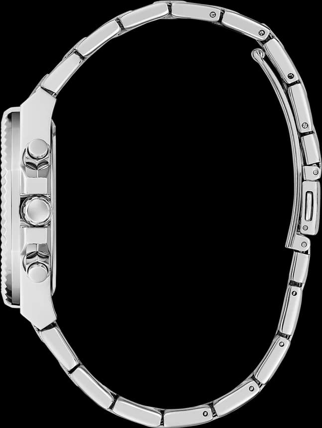 Attache bracelet Guess GW0769L1 en acier inoxydable argenté maillé style jonc, fermoir déployant ajustable