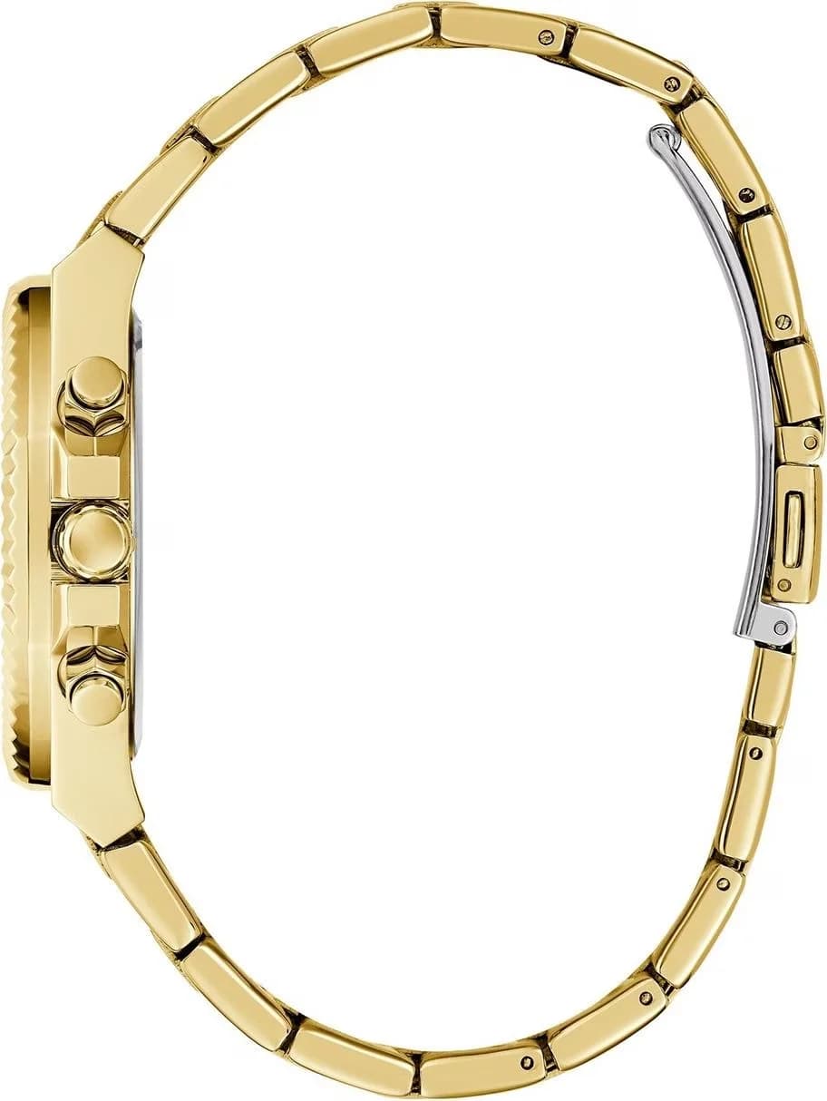 Attache bracelet Guess GW0769L2 en acier doré PVD, fermoir déployant, maillons triple rangée ajustables