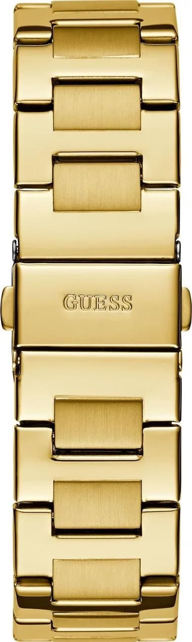 Lunette boîtier Guess GW0769L2 en acier doré, lunette lisse polie, verre minéral, profil fin étanche 50m