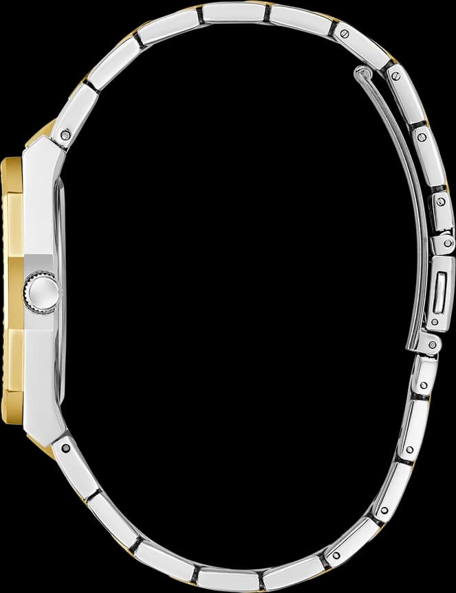 Attache bracelet Guess GW0770L4 en acier bicolore maillons polis et satinés fermoir déployante