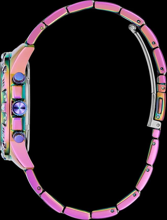 Attache bracelet Guess GW0771L4 en acier inoxydable doré, maillons brossés et fermoir déployant