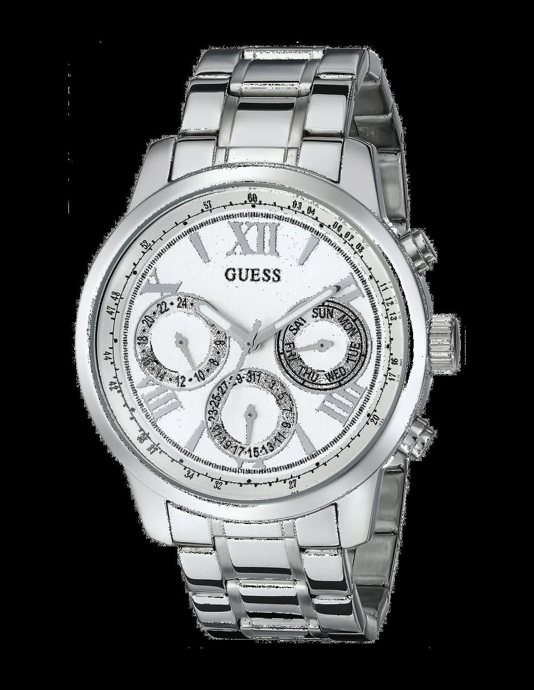 Montre Femme Guess Sporty W0330L3 Cadran et Bracelet Argent Acier