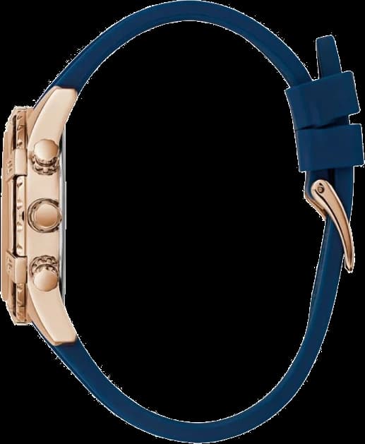 Montre Femme Guess Catalina W0562L3 - Cadran Bleu, Boîtier Or Rose, Bracelet Silicone Bleu vue 2