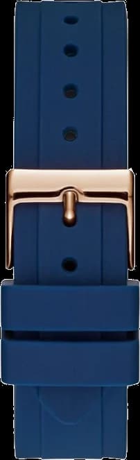 Montre Femme Guess Catalina W0562L3 - Cadran Bleu, Boîtier Or Rose, Bracelet Silicone Bleu vue 3