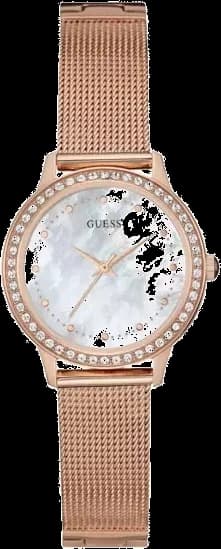 Montre Guess Femme W0647L2 Cadran Blanc Bracelet Acier Or Rose