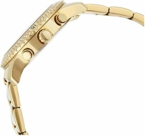 Attache bracelet Guess W0774L5 en acier doré jaune à maillons lisses avec fermoir déployant sécurisé et finition polie