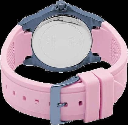 Montre Femme Guess Limelight W0775L5 - Boîtier Bleu, Cadran Violet, Bracelet Rose vue 2