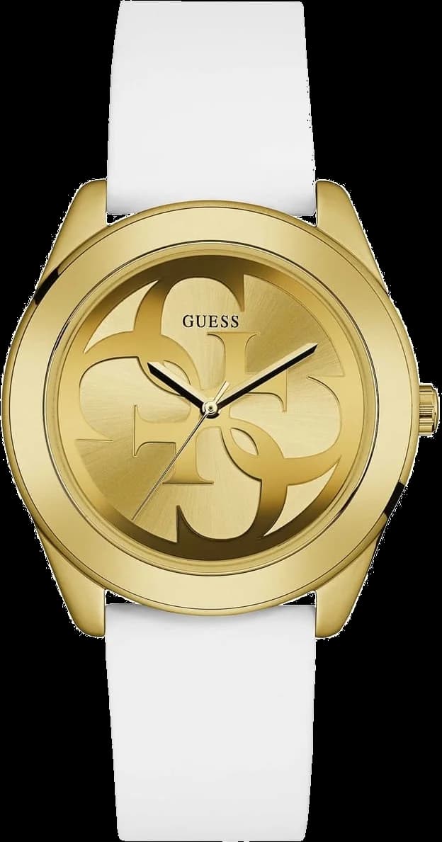 Montre Guess W0911L7 pour Femme - Cadran Doré et Bracelet Silicone Blanc