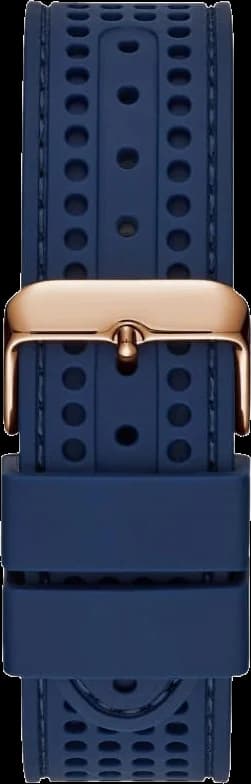 Attache bracelet Guess W0971G3 en silicone bleu texturé et boucle ardillon signée