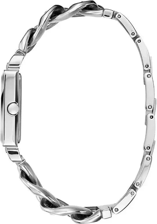 Attache bracelet Guess W1029L1 en acier brossé, fermoir déployant sécurisé pour un maintien optimal