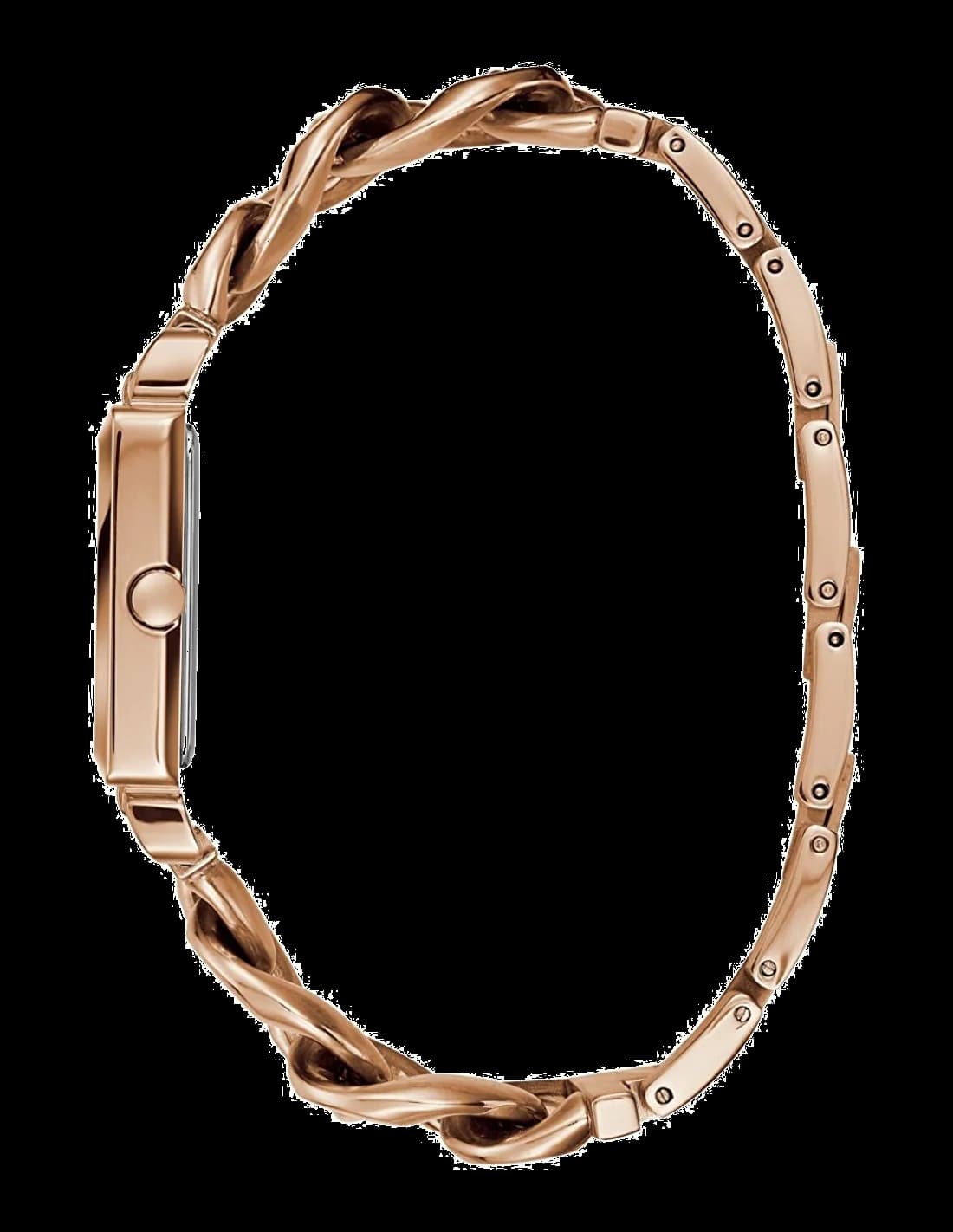 Visage cadran Guess W1029L3 avec index bâton polis et aiguilles dauphine, date à 3h