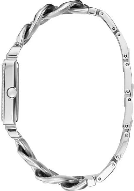Visage cadran Guess W1030L1 affiche index bâton et aiguilles en acier argenté