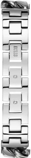 Attache bracelet Guess W1030L1 en acier argenté à maillons et fermoir déployant sécurisé