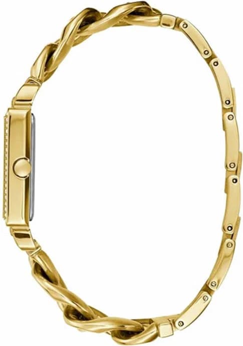 Visage cadran Guess W1030L2 affiche index bâtons dorés et aiguilles dorées lumineux