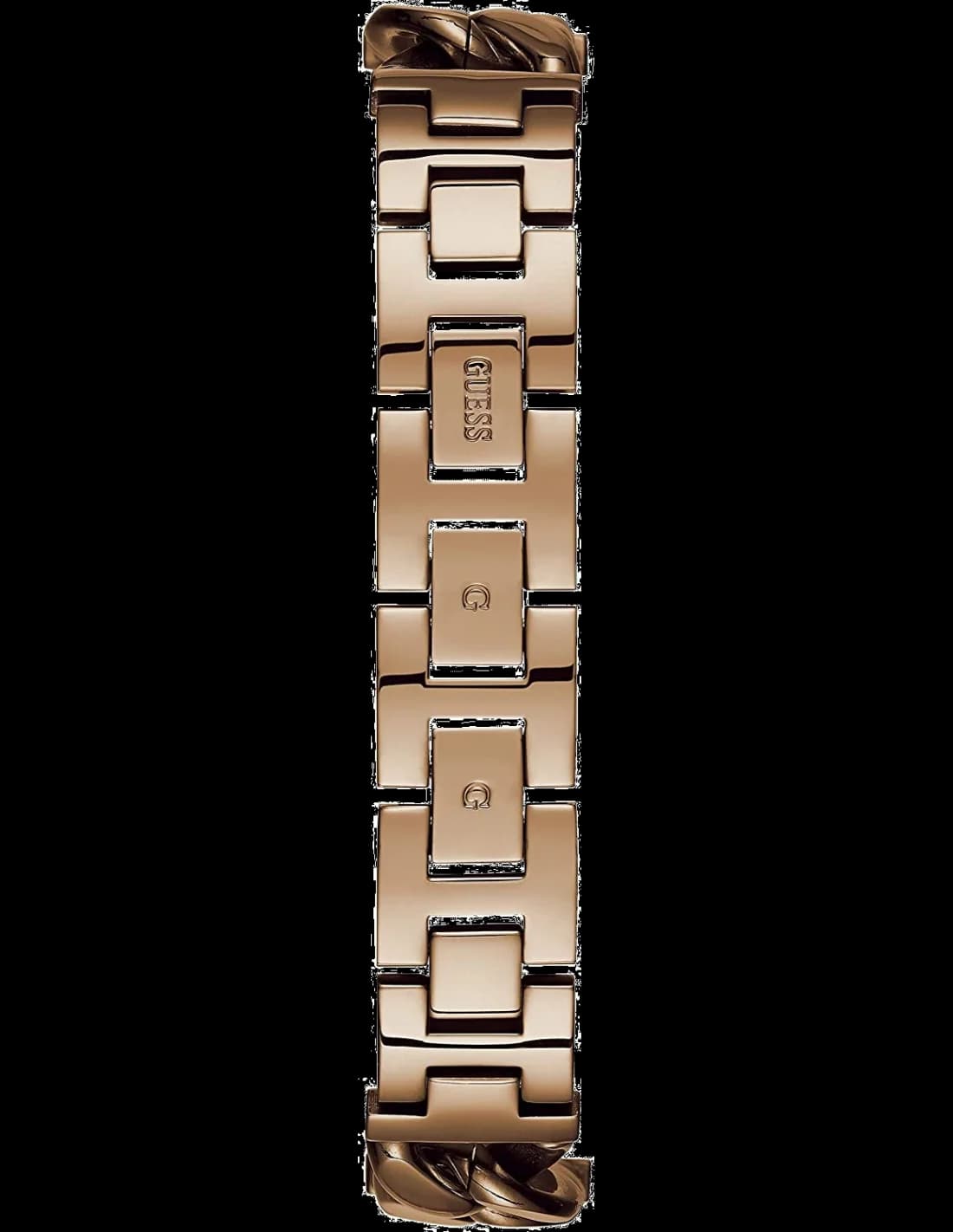 Attache bracelet Guess W1030L4 en acier inoxydable argenté, fermoir déployant double sécurité, maillons ajustables
