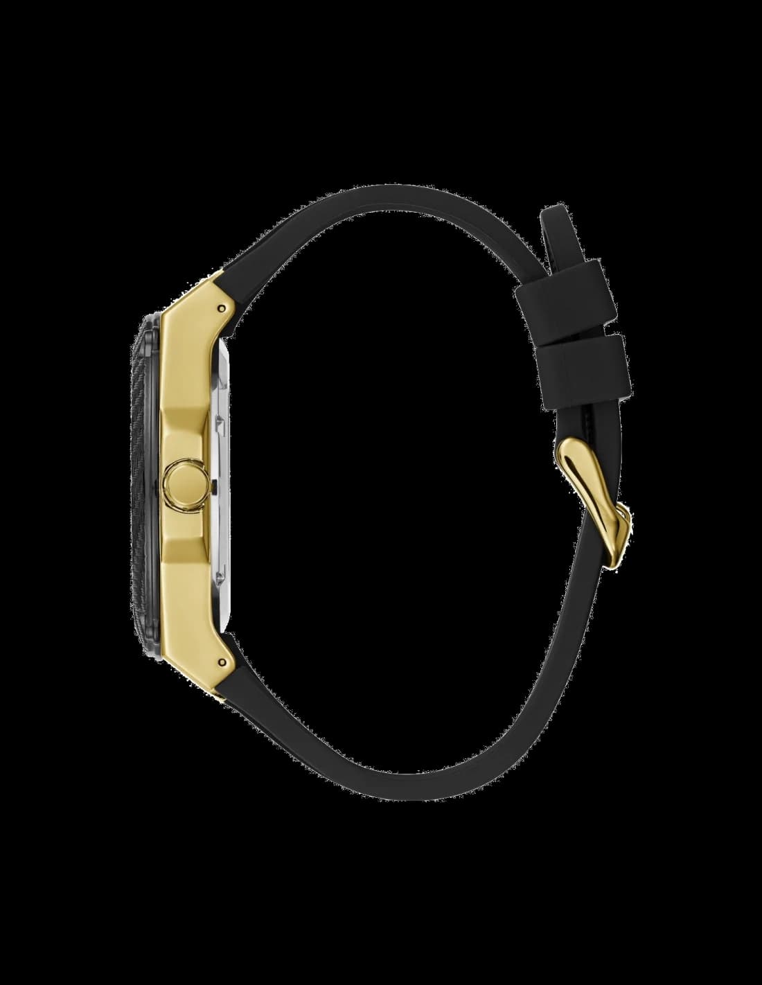 Attache bracelet Guess W1049G5 en acier inoxydable noir IPB avec maillons H, fermoir déployant double sécurité gravé Guess