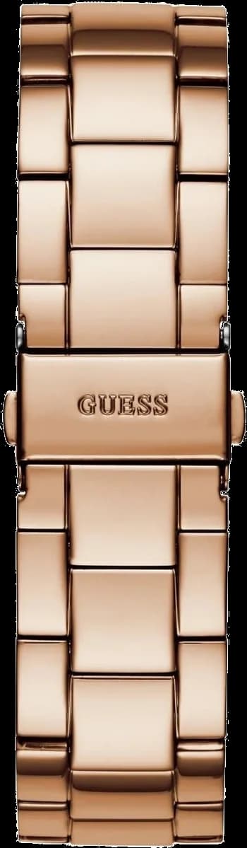 Attache bracelet Guess W1082L3 en acier inoxydable PVD or rose avec fermoir déployant à double bouton-poussoir