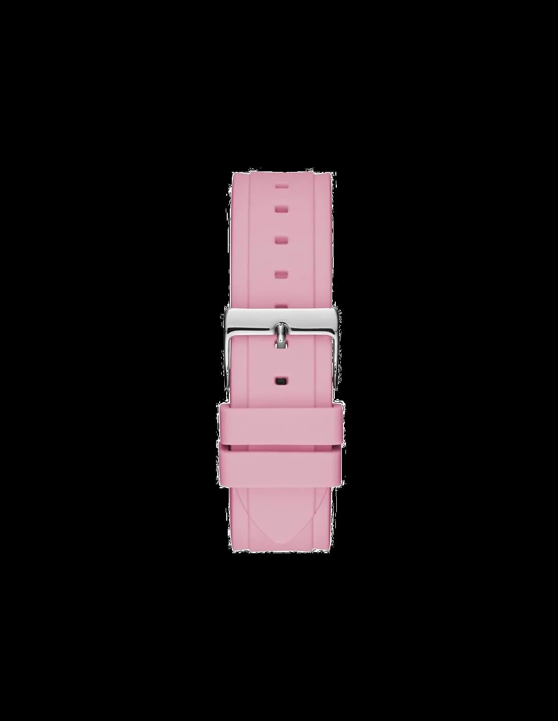 Attache bracelet Guess W1094L4 silicone rose et boucle ardillon bicolore offrant confort et maintien sûr au poignet