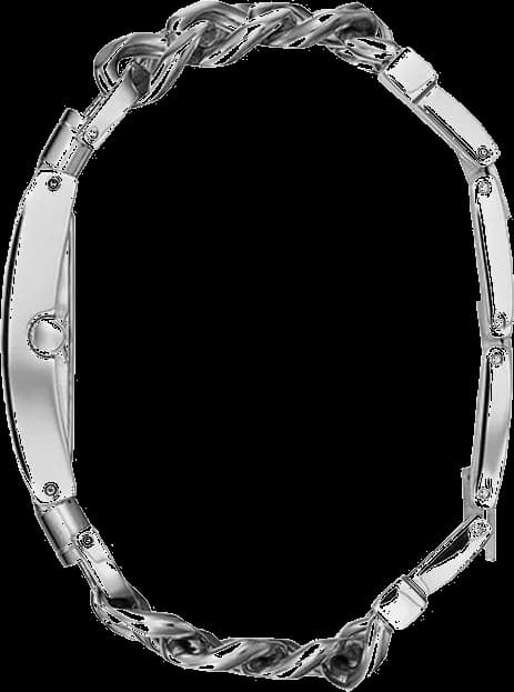Attache bracelet Guess W1117L1 maillon chaîne acier inoxydable 316L avec fermoir déployant gravé Guess