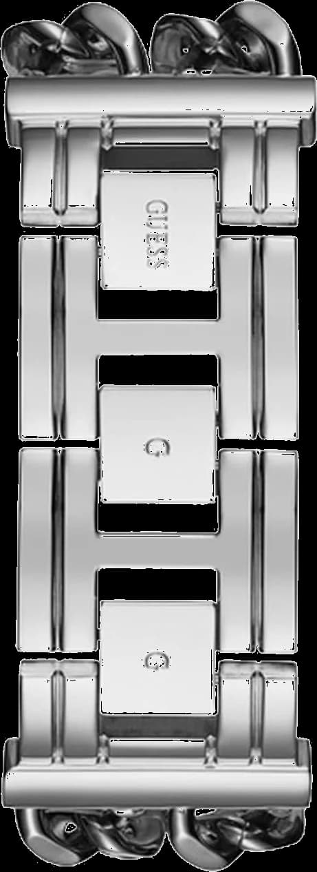 Lunette boîtier Guess W1117L1 tonneau acier brossé 40mm, glace minérale, couronne crantée et fond solide