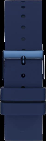Attache bracelet Guess W1132G4 en silicone bleu avec fermoir boucle ardillon, texture lisse et résistante