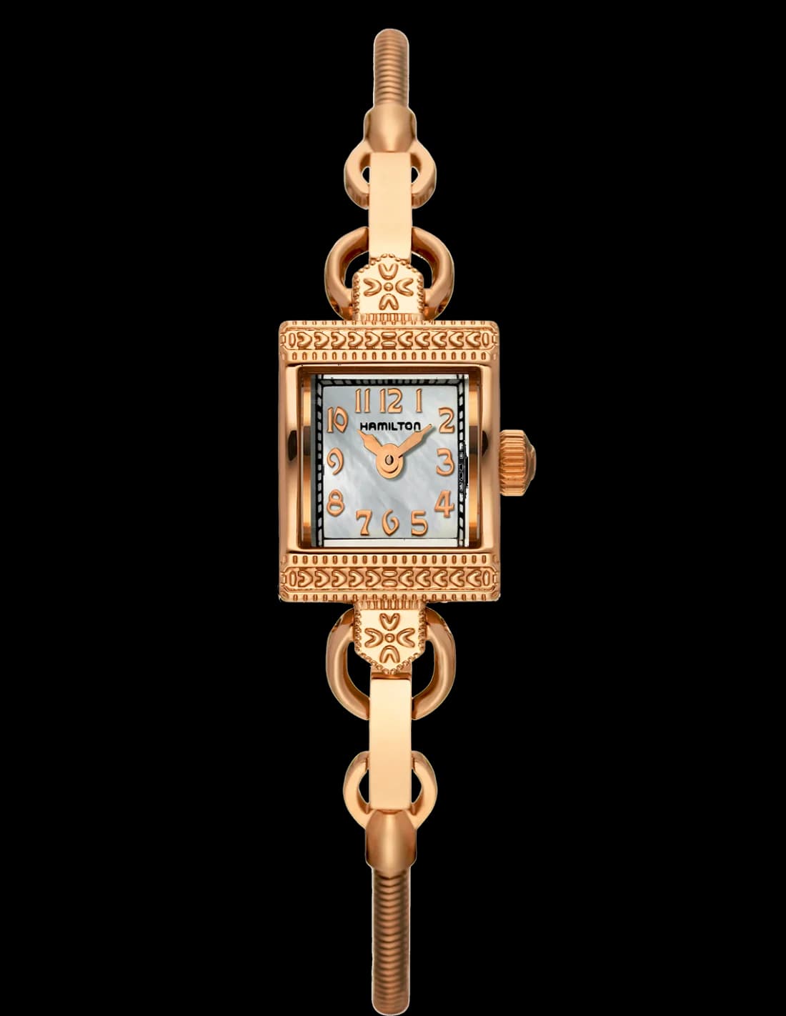 Montre Hamilton Lady Hamilton Vintage Quartz H31241113, Cadran Gris, Bracelet Acier Or Rose