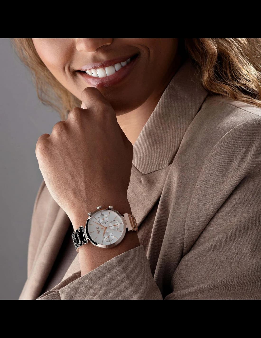 Montre Femme Hugo Boss 1502531 Acier Inoxydable Or Rose Cadran Champagne vue 4