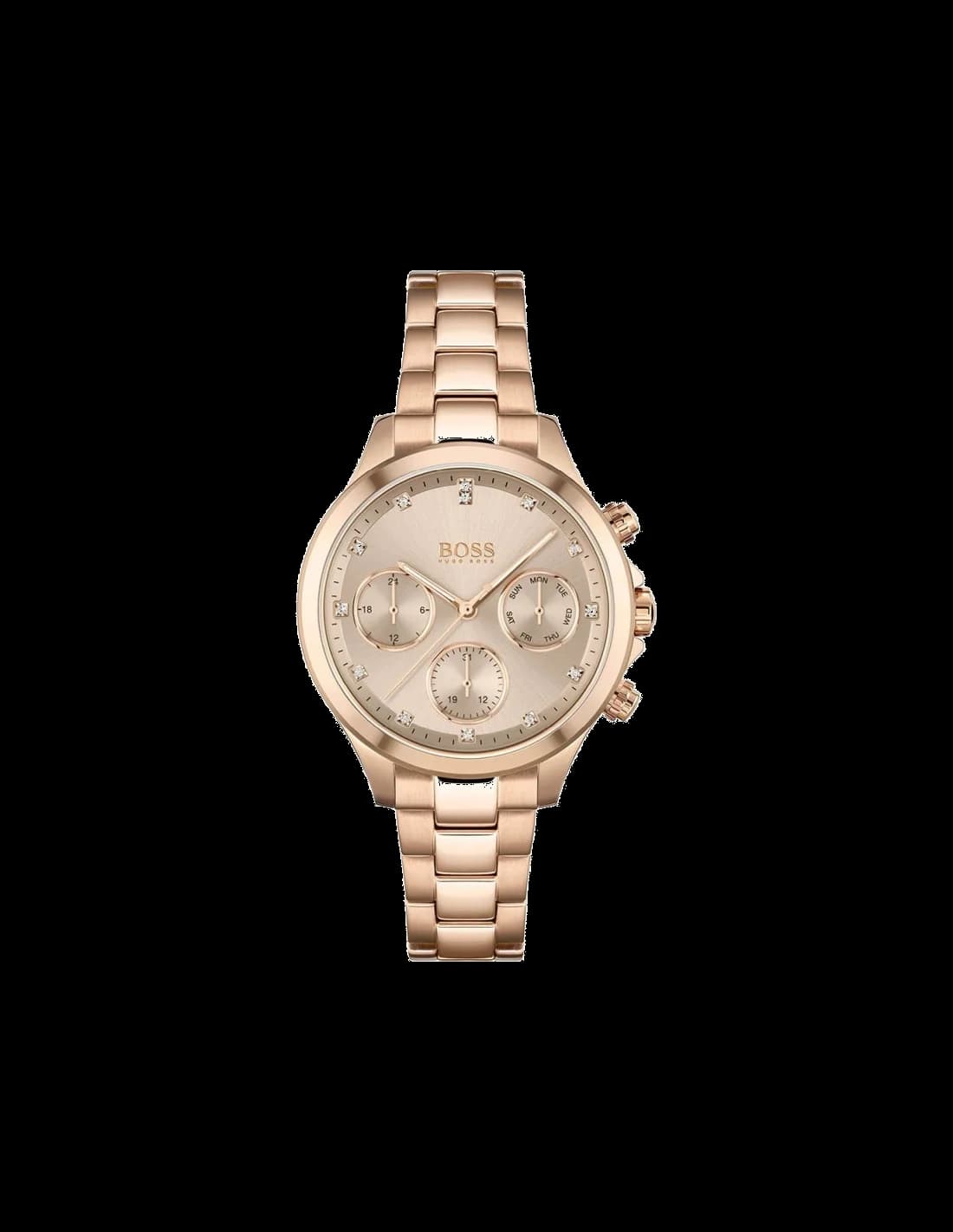 Montre Hugo Boss Hera 1502592 pour Femme en Acier Or Rose avec Cristaux Swarovski
