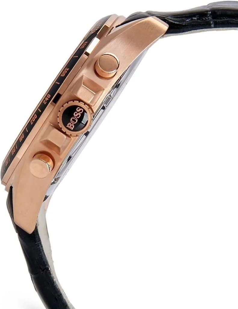 Visage cadran Hugo Boss 1513092 : date à 3h, index appliques polis et aiguilles luminescentes
