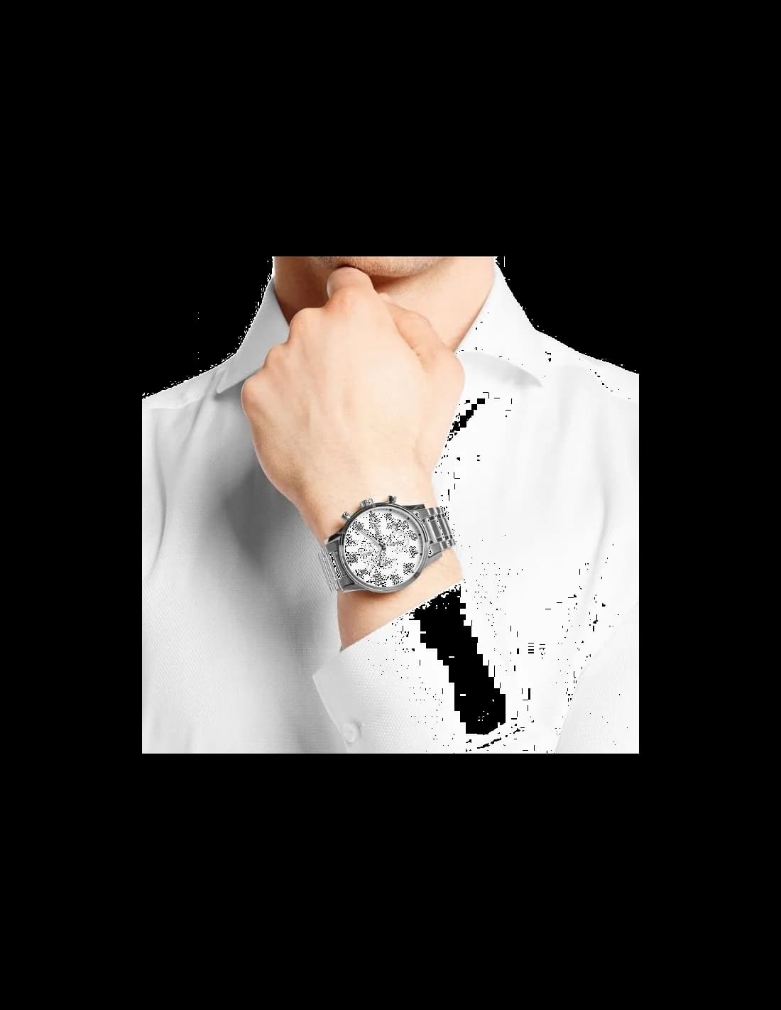 Visage cadran Hugo Boss 1513182 avec guichet date à 3h, index bâton polis et aiguilles luminescentes pour lisibilité optimale
