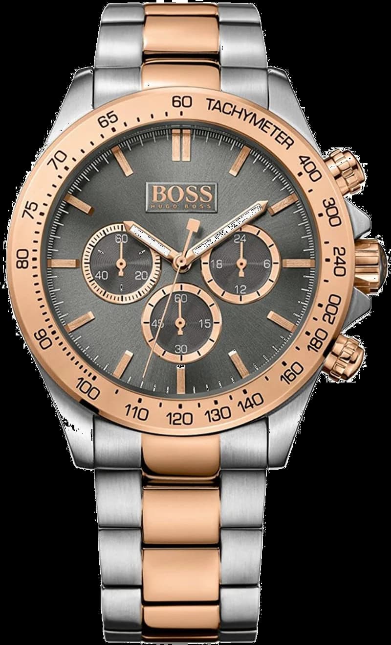 Montre Homme Hugo Boss Ikon 1513339 - Acier Bicolore Argent/Or Rose, Cadran Gris Anthracite
