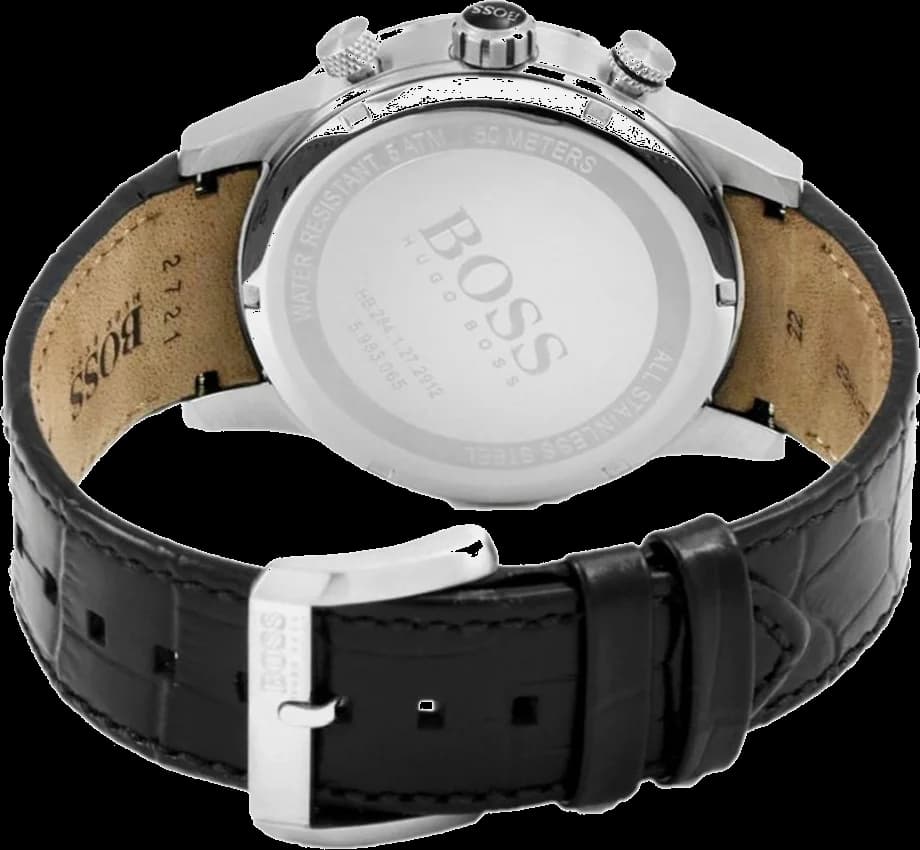 Attache bracelet Hugo Boss 1513391 en acier brossé à triple boucle déployante signée, maillons ajustables sans outil