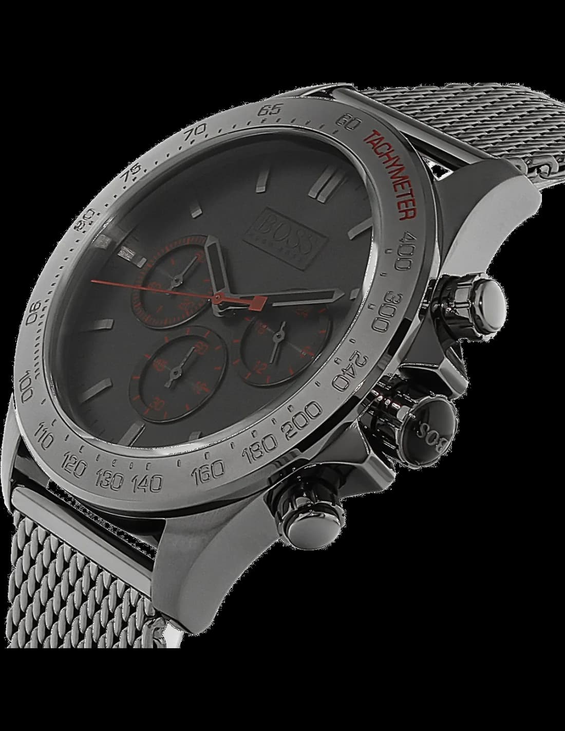 Visage cadran Hugo Boss 1513443 révélant des index appliqués et une fenêtre de date à 3h, mouvement quartz précis