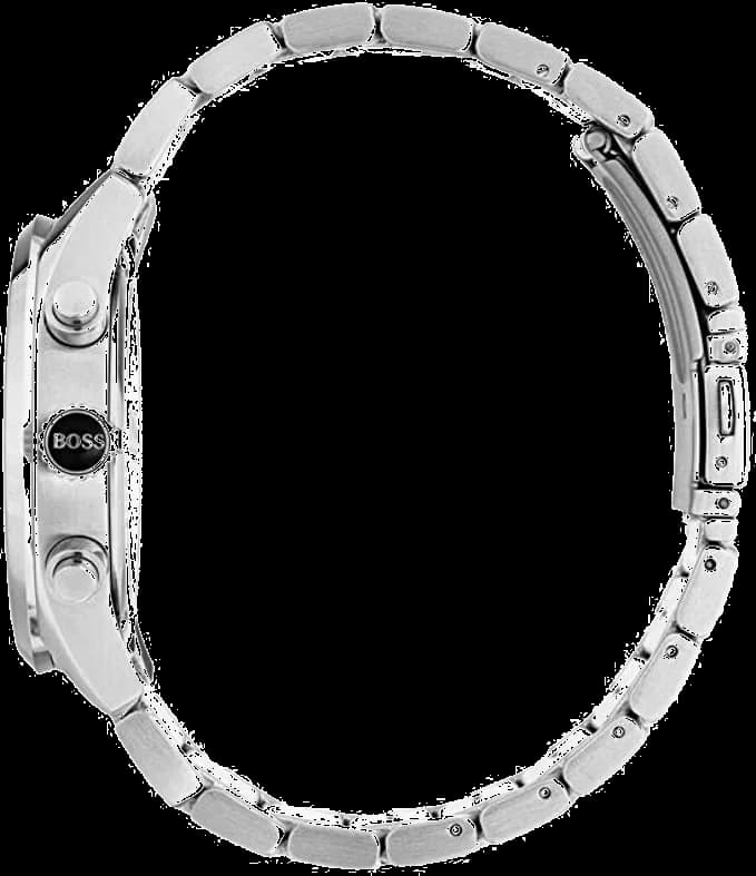 Attache bracelet Hugo Boss 1513477 bracelet cuir noir cousu contrasté avec boucle déployante signée