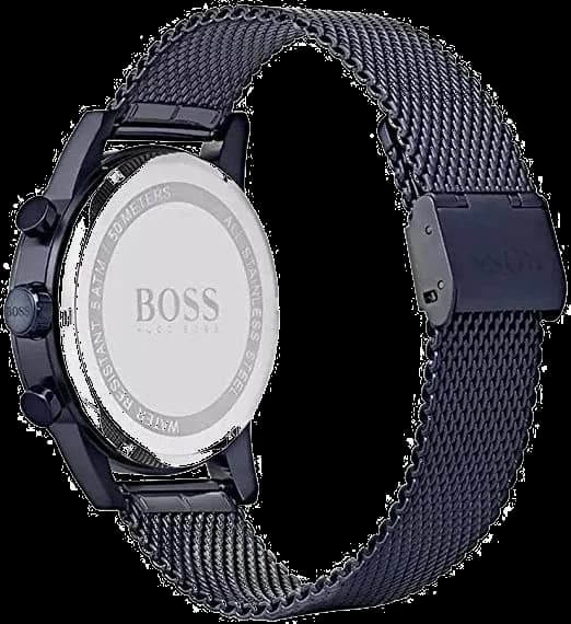 Montre Homme Hugo Boss Navigator 1513538 Cadran Bleu Nuit Bracelet Maille Milanaise Acier vue 3