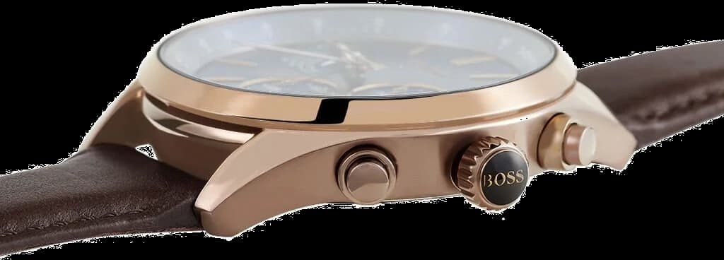 Attache bracelet Hugo Boss 1513604 en acier inoxydable brossé avec fermoir déployant double sécurité et maillons ajustables