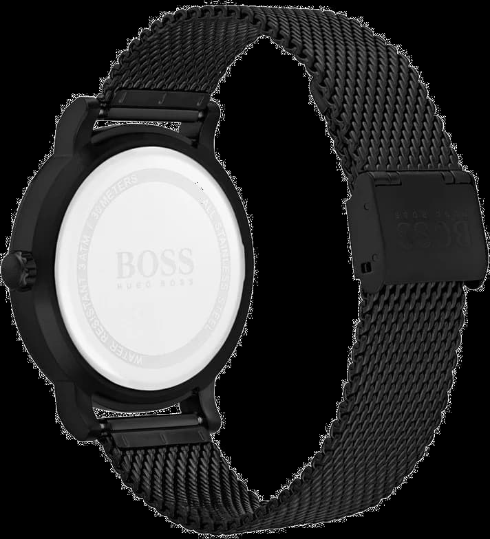 Lunette boîtier Hugo Boss 1513636 acier inoxydable brossé 42mm et verre saphir antireflet pour une finition robuste