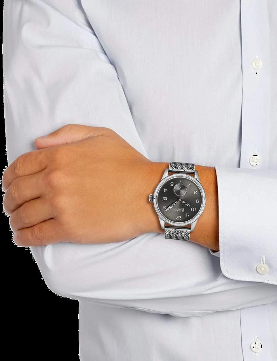 Montre Hugo Boss Homme 1513673 Acier Maille Milanaise Cadran Noir vue 4