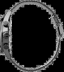 Attache bracelet Hugo Boss 1513674 en maille milanaise acier inoxydable, fermoir déployant à double bouton-poussoir, maillage fin